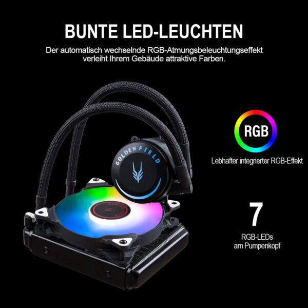 Golden Field Sf120 Rgb All-in-one Liquid Cpu Cooler, 120mm Radiator