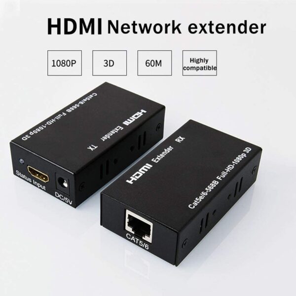 60m Hd Cable Extender Sender Over Ethernet Cable Hd Converter Receiver