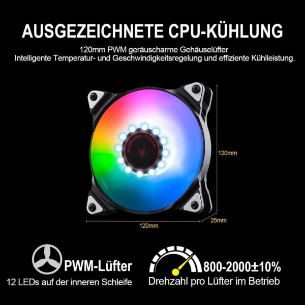 Golden Field Sf120 Rgb All-in-one Liquid Cpu Cooler, 120mm Radiator