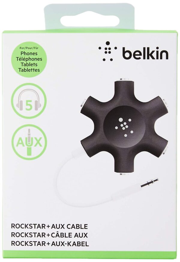 Belkin F8z274bt Rockstar 5-jack 3.5 Mm Audio Headphone Splitter