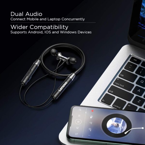 Lenovo He05 Wireless Bluetooth 5.0 In-ear Neckband Earphones With Mic