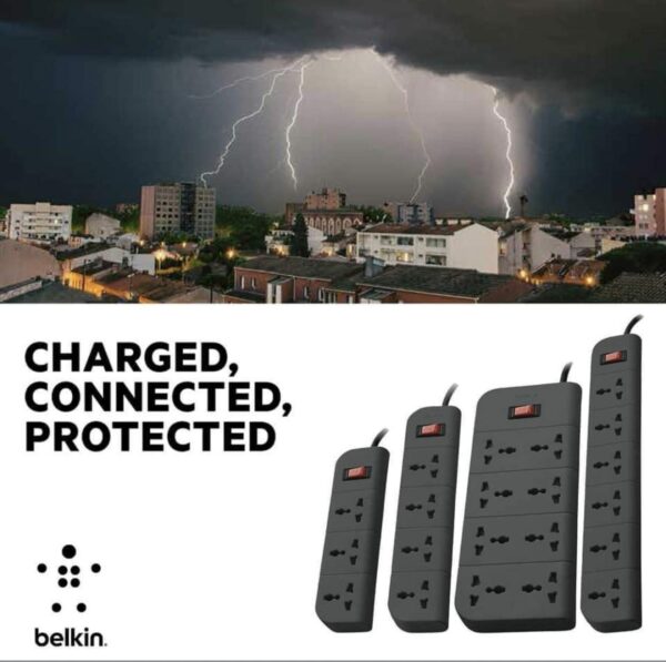 Belkin Essential Series 3-socket Surge Protector F9e300zb1.5mgry