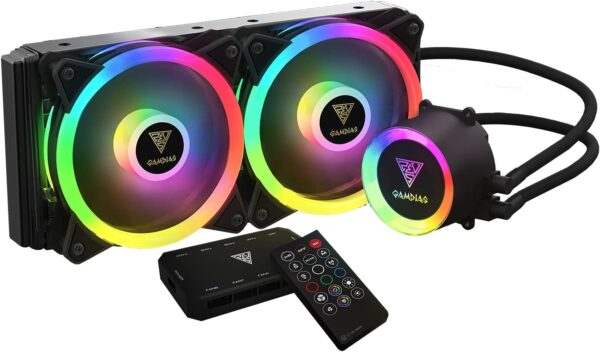 Gamdias Chione M2-240r Dual Fan Rgb Liquid Cooler With Remote Control