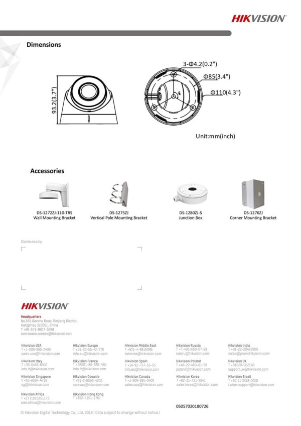 Hikvision 2mp Dome Ip Cctv Camera Ds-2cd1323goe-i 2mp Fhd -1yr Wrrnty