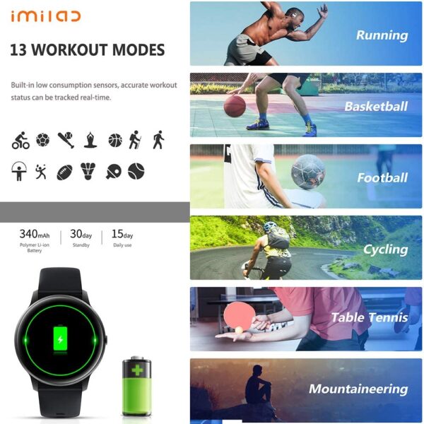 Imilab Kw66 1.28'' Tft Smart Watch Ip68 Waterproof Touch Screen