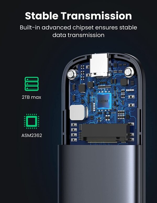 Ugreen Nvme M-key Hard Drive Enclosure(10gbps) Model No:60354