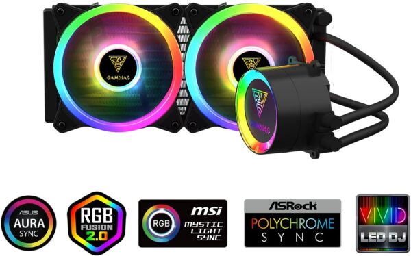 Gamdias Chione M2-240r Dual Fan Rgb Liquid Cooler With Remote Control