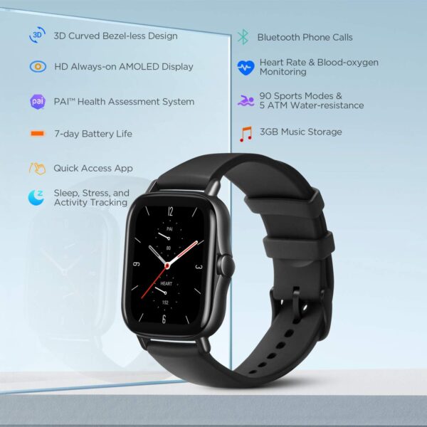 Amazfit Gts2 Smart Watch, 1.65 Inch (4.2 Cm) Amoled Display Men/women