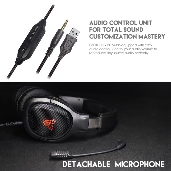 Fantech Gaming Headset Mh85 Vibe With Detachable Mic