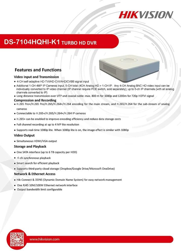 Hikvision Ds-7116hghi-k1-s- 16ch Cctv Dvr 16 Channel Recorder 1080p