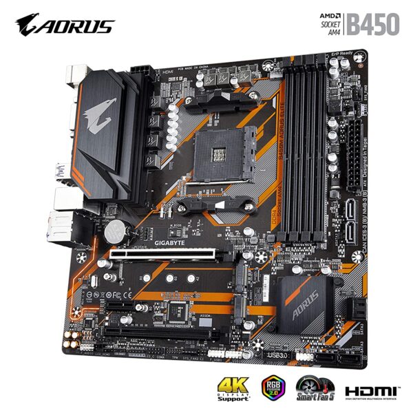 Gigabyte B450m Aorus Elite Motherboard With 1year Warranty
