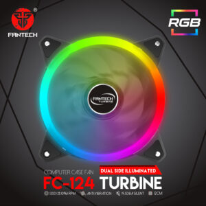 Fantech Fc-124 Dual Side Illuminated Turbine Case Pc Fan