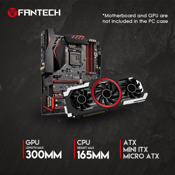 Fantech Cg76 Middle Tower Case / Pc Case / Pc Casing- 4rgb Fan