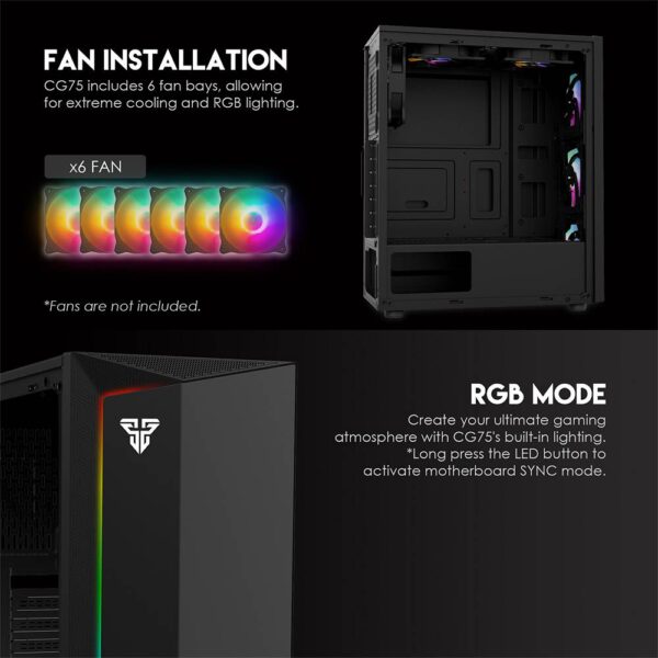 CG75BK-5-1000x1000 Fantech Cg75 Rgb Middle Tower Case / Pc Case / Pc Casing
