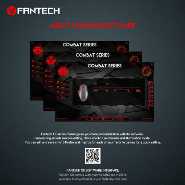 Fantech X8 Combat Mouse 4800dpi -1 Year Warranty