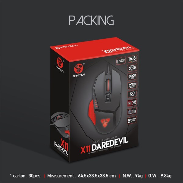 HTB1oU8BIYGYBuNjy0Foq6AiBFXaK Fantech X11 Daredevil Macro Rgb (programable) Chroma Gaming Mouse