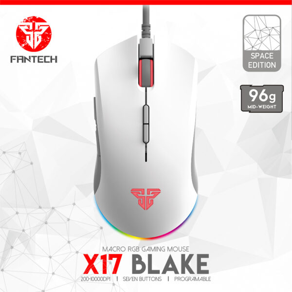 X17-1 Fantech Gaming Mouse X17 Blake Space Edition White edition