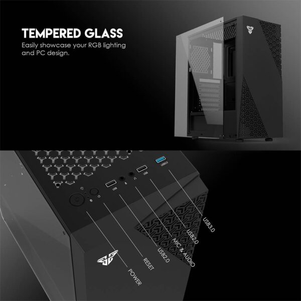 Fantech Cg76 Middle Tower Case / Pc Case / Pc Casing- 4rgb Fan
