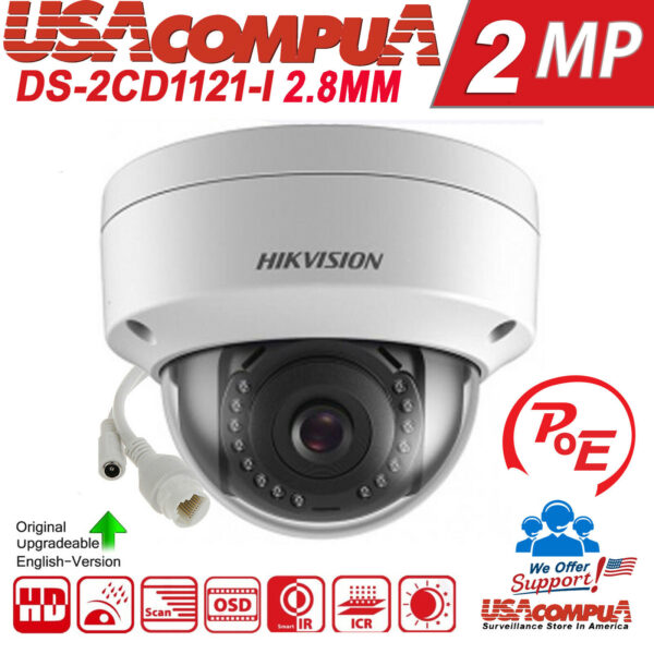 Hikvision 2mp Dome Network Cctv Ip Camera Ds-2cd1123goe-i 1yr. Wrnty.