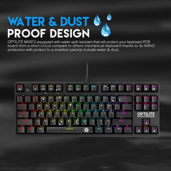 Fantech Mk872 Optilite 87key Black Switch Gaming Keyboard
