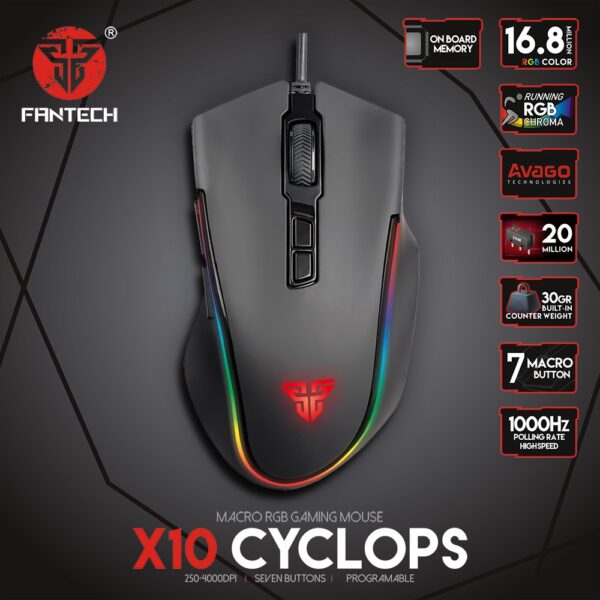 Fantech Cyclops X10 Gaming Mouse With 1 Year Warranty