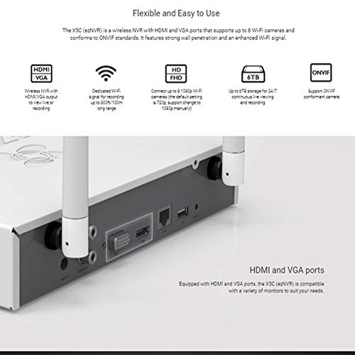 41DIilhQyAL Ezviz 8-channel High Performance Wi-fi Nvr Cs-x5s-1 Yr.warranty