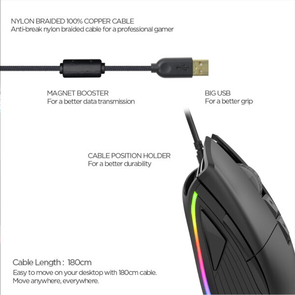Fantech Ux1 Hero Ultimate Macro Rgb Gaming Mouse With 1 Year Warranty