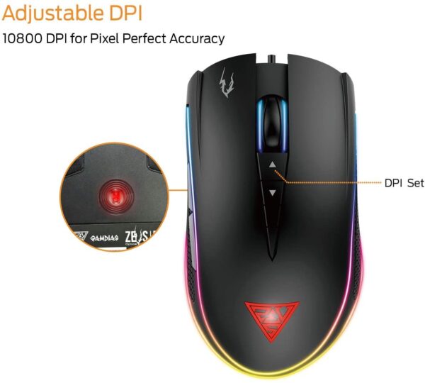 Gamdias Gaming Mouse 16000 Dpi Zeus P2 Wotj 1 Year Warranty