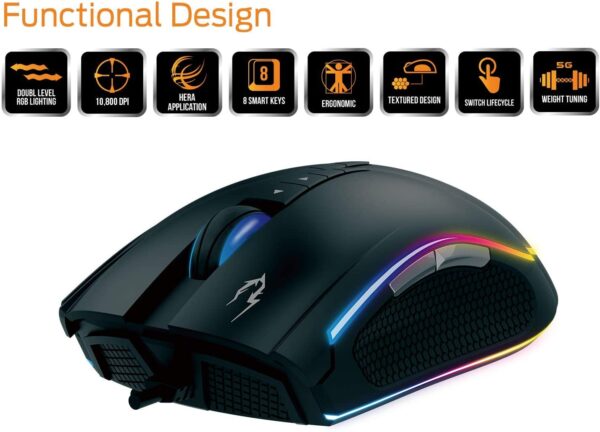 Gamdias Rgb Mouse With Mouse Pad/zeus M2 With 1 Yr. Wrnty.
