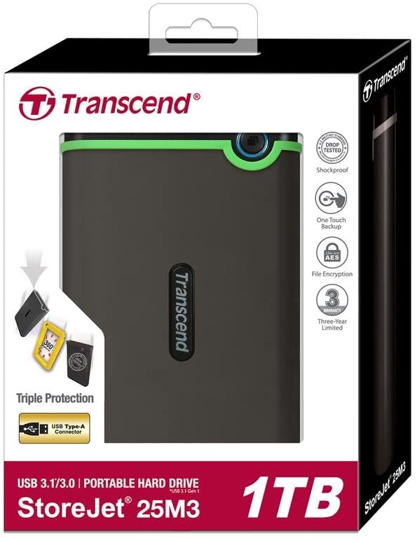 61KcshMoyLL._AC_SL1000_ Transcend Portable Hdd - 3.0 M3s Rubber Case Series - 2 Tb Hdd - 2.5"