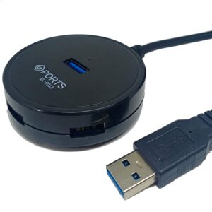 Dtech 4-port Usb 3.0 Hub With 1.2mtr Cable Led Fast Charging /data