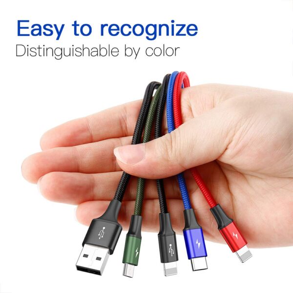 Baseus Cable Fast 4-in-1 For Lightning+type-c(2) +micro 3.5a 1.2m