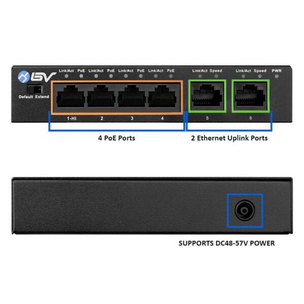 4+2 Poe Switch With 1 Year Warranty