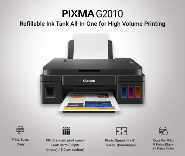 Canon Pixma G2010 Color Print/copy/scan With 1 Year Warranty