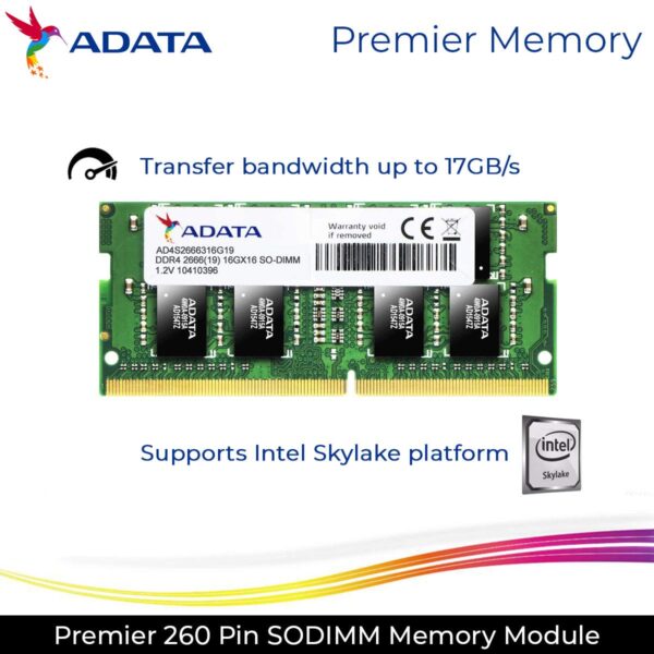 Adata Ddr4, 16gb 2400mhz Notebook Ram 1 Year Warranty
