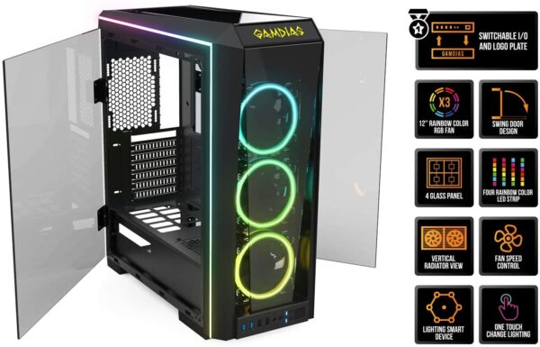 Gamdias-talos-p1a Rgb Computer Case With 1 Year Warranty