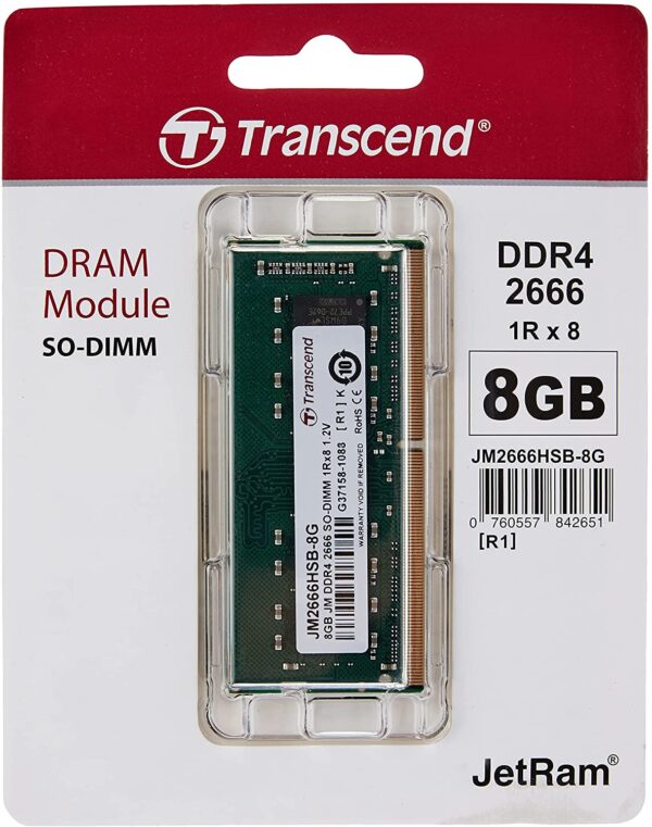 81fEBuebcNL._AC_SL1500_ Transcend Laptop Ram - New So-dimm, Ddr4 2666 Mhz, 8 Gb
