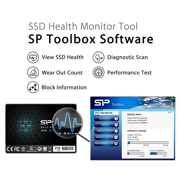 Silicon Power Ssd Model No:a55 For Mac & Windows 256 Gb 1yr. Warranty