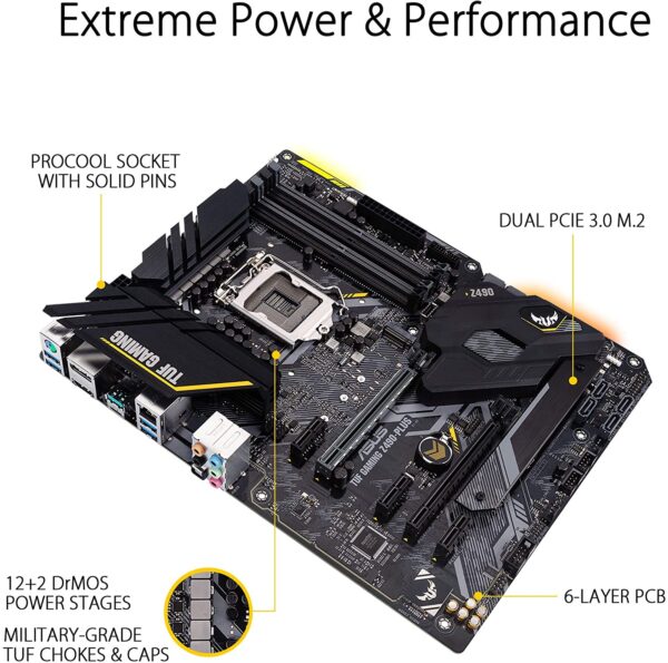 Asus Tuf Gaming Z490-plus,10th, Wifi, Atx Gaming, M.2, 18m Wrnty