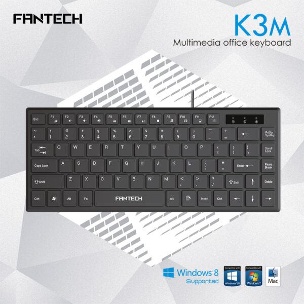 Fantech K3m Ultra Slim Wired Office Keyboard With 87 Keys For Notebook