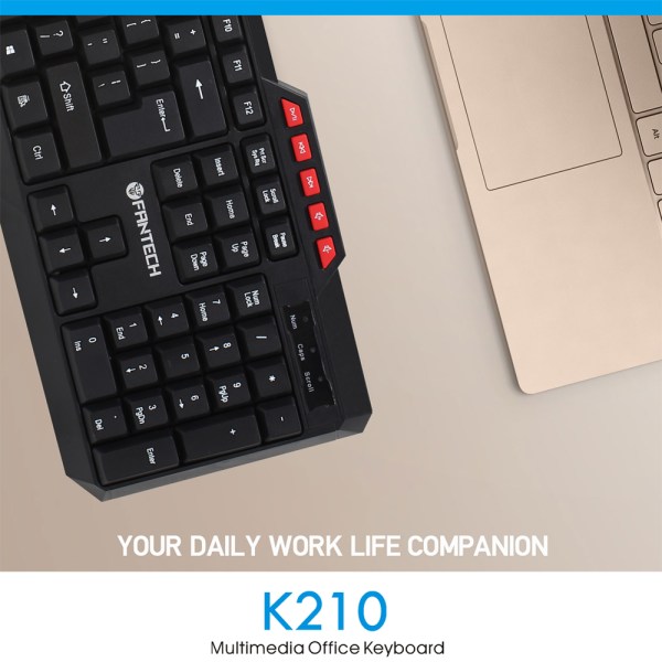 Fantech K210 Multimedia Office Keyboard- 1yr.warranty
