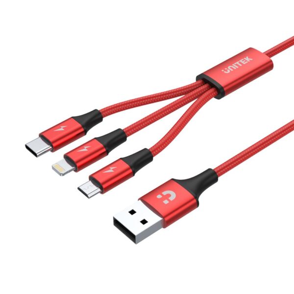 Unitek 3-in-1 Usb Charging Cable (type-c / Micro Usb / Lightning)