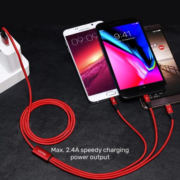 Unitek 3-in-1 Usb Charging Cable (type-c / Micro Usb / Lightning)