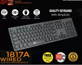 R8 1817a Circular Keycap Wired Keyboard