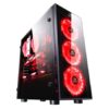 Redgragon Gc-601 Sideswipe Gaming Pc Case,t.glass, 3 Fan, Black