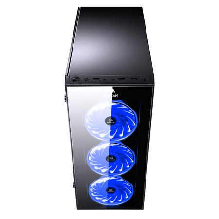 Redgragon Gc-601 Sideswipe Gaming Pc Case,t.glass, 3 Fan, Black