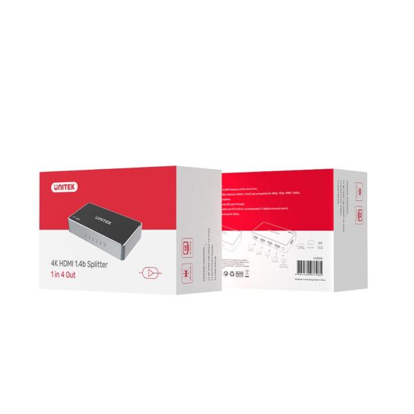 Unitek 4k Hdmi 1.4b Splitter 1 In 4 Out V1109a