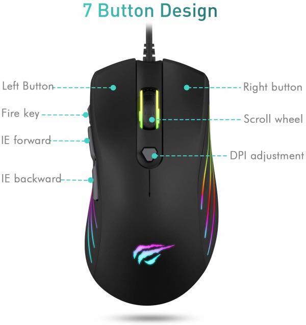Havit Ms762 Programmable Gaming Mouse with 7200dpi