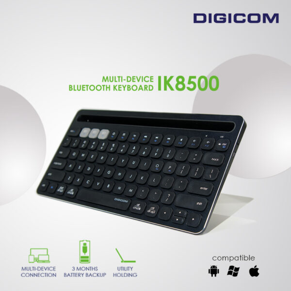 ik85004 Digicom Dg-ik885 Multi-device Medal Body Bluetooth Keyboard