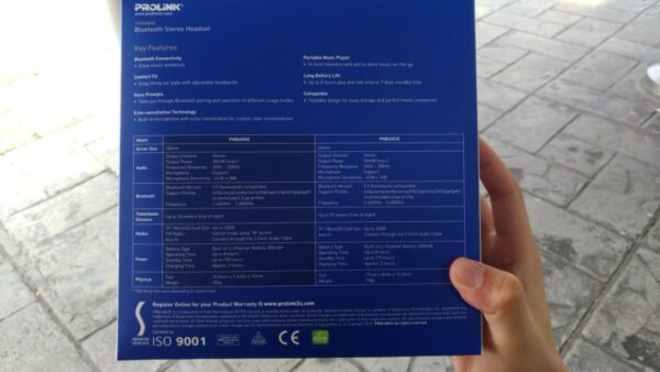 Prolink Phb6005e Bluetooth Headset-1 Yr.warranty